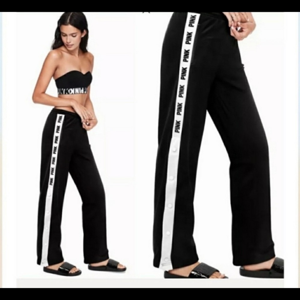 VICTORIAS SECRET PINK SNAP TRACK PANTS